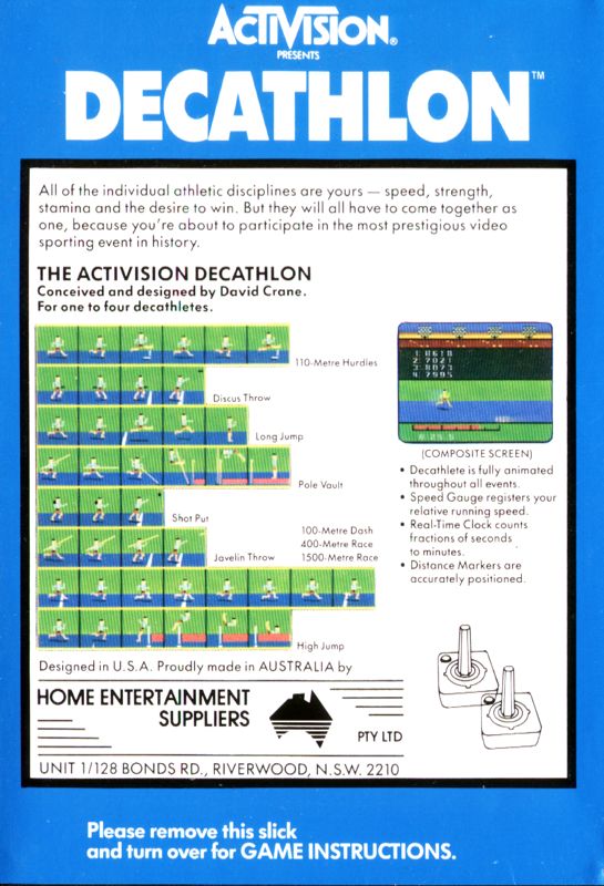 Back Cover for The Activision Decathlon (Atari 2600)
