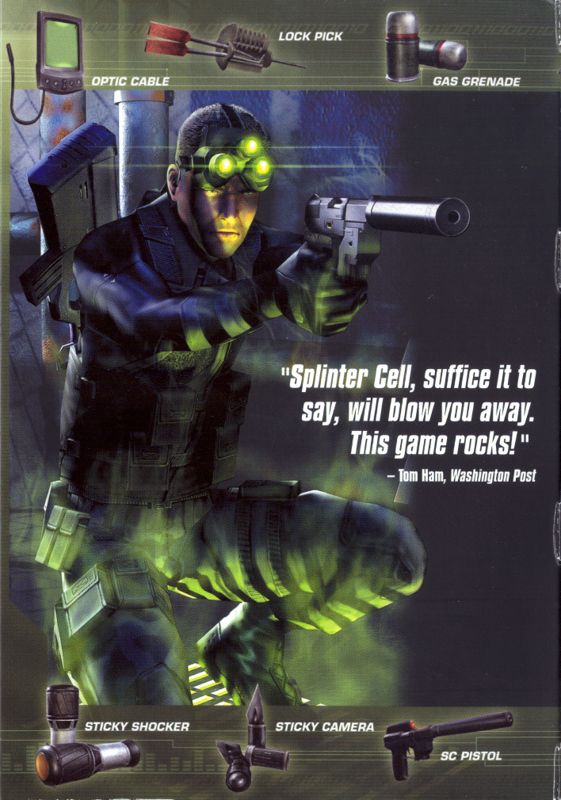Inside Cover for Tom Clancy's Splinter Cell (Windows): Left Flap