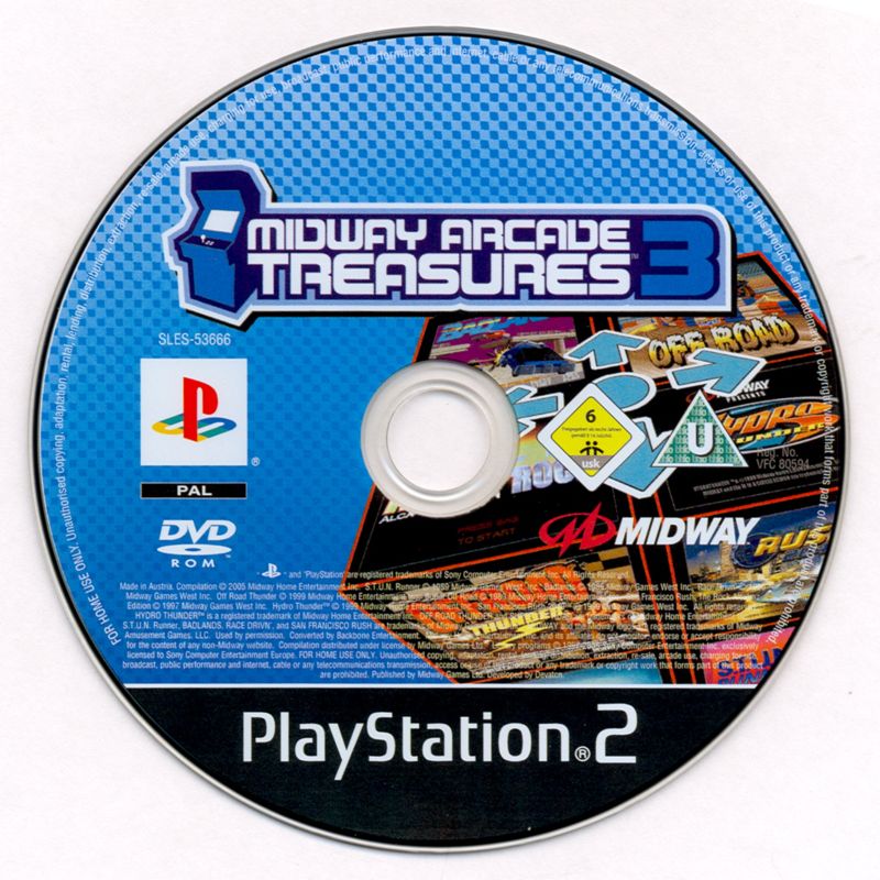 Media for Midway Arcade Treasures 3 (PlayStation 2)