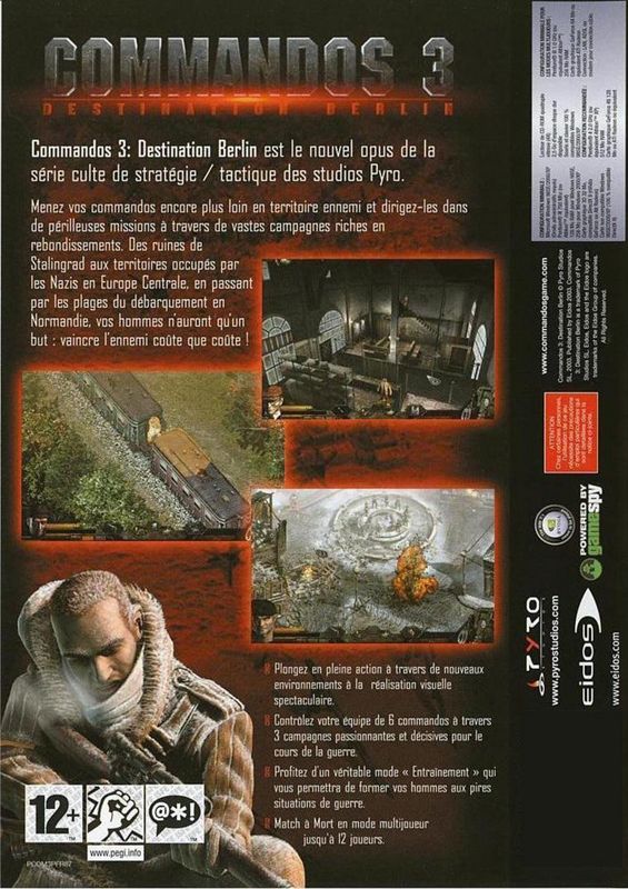 Back Cover for Commandos 3: Destination Berlin (Windows)