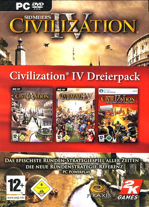 Front Cover for Sid Meier's Civilization IV: Complete (Windows) (The three keep cases are held together by a package band.)