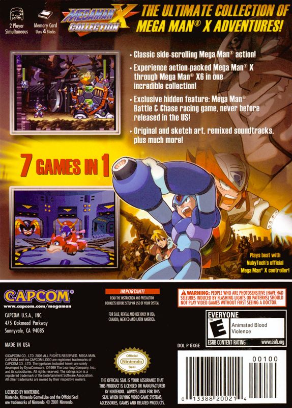 Back Cover for Mega Man X Collection (GameCube)