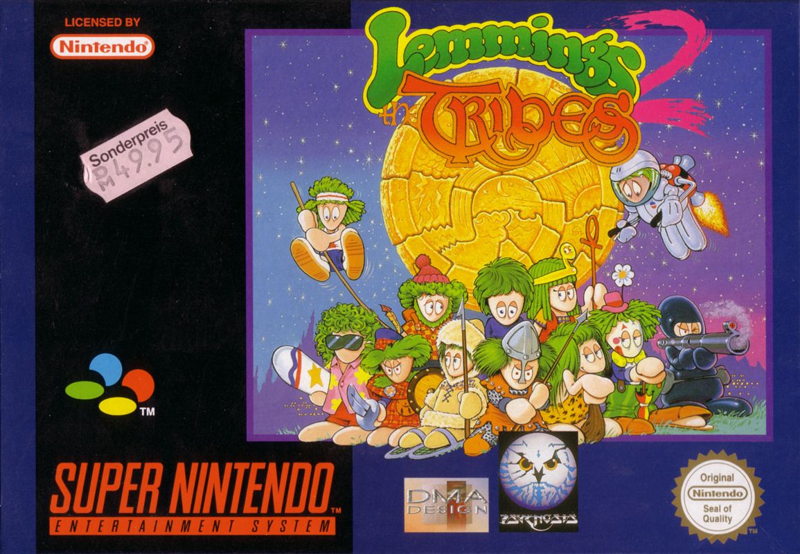 Front Cover for Lemmings 2: The Tribes (SNES)