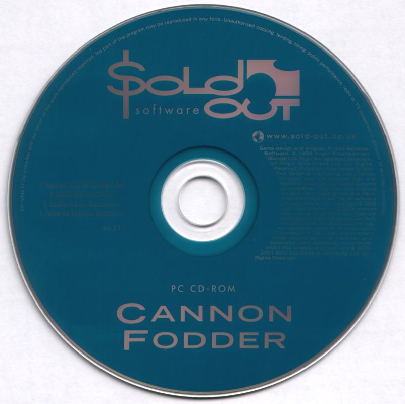 Media for Cannon Fodder (DOS) (Sold Out Software release)