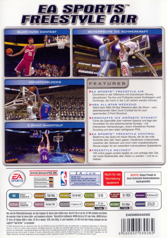 Back Cover for NBA Live 2005 (Windows)
