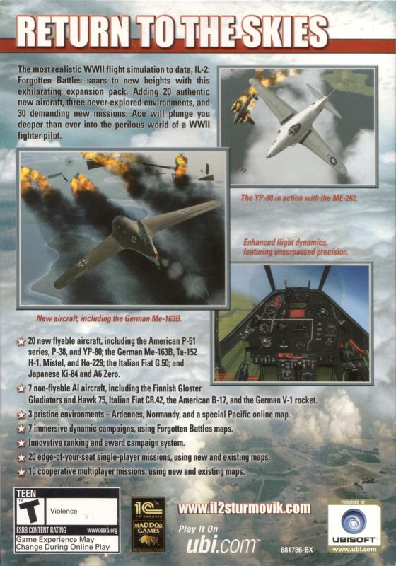 Back Cover for IL-2 Sturmovik: Forgotten Battles - Ace Expansion Pack (Windows)