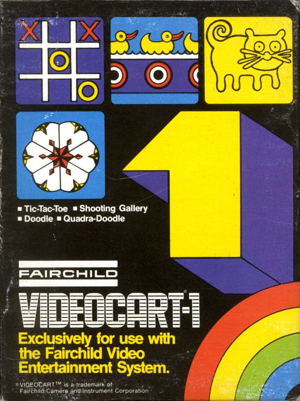 Front Cover for Videocart-1: Tic-Tac-Toe, Shooting Gallery, Doodle, Quadra-Doodle (Channel F)