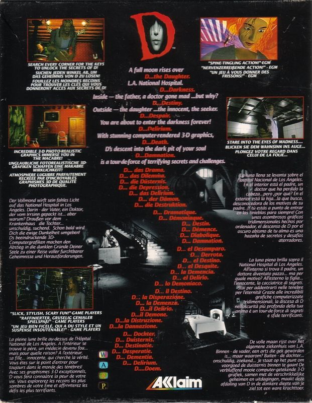 Back Cover for D (DOS)
