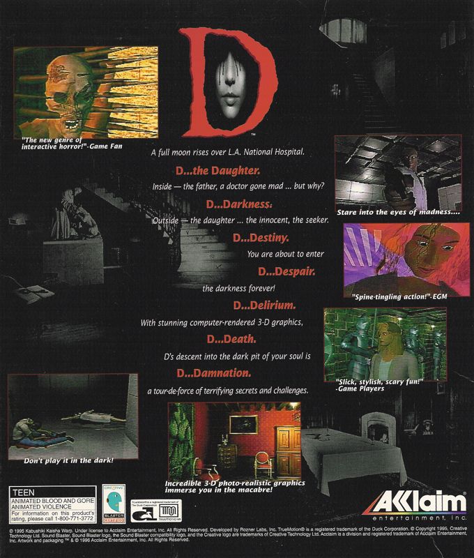 Back Cover for D (DOS)