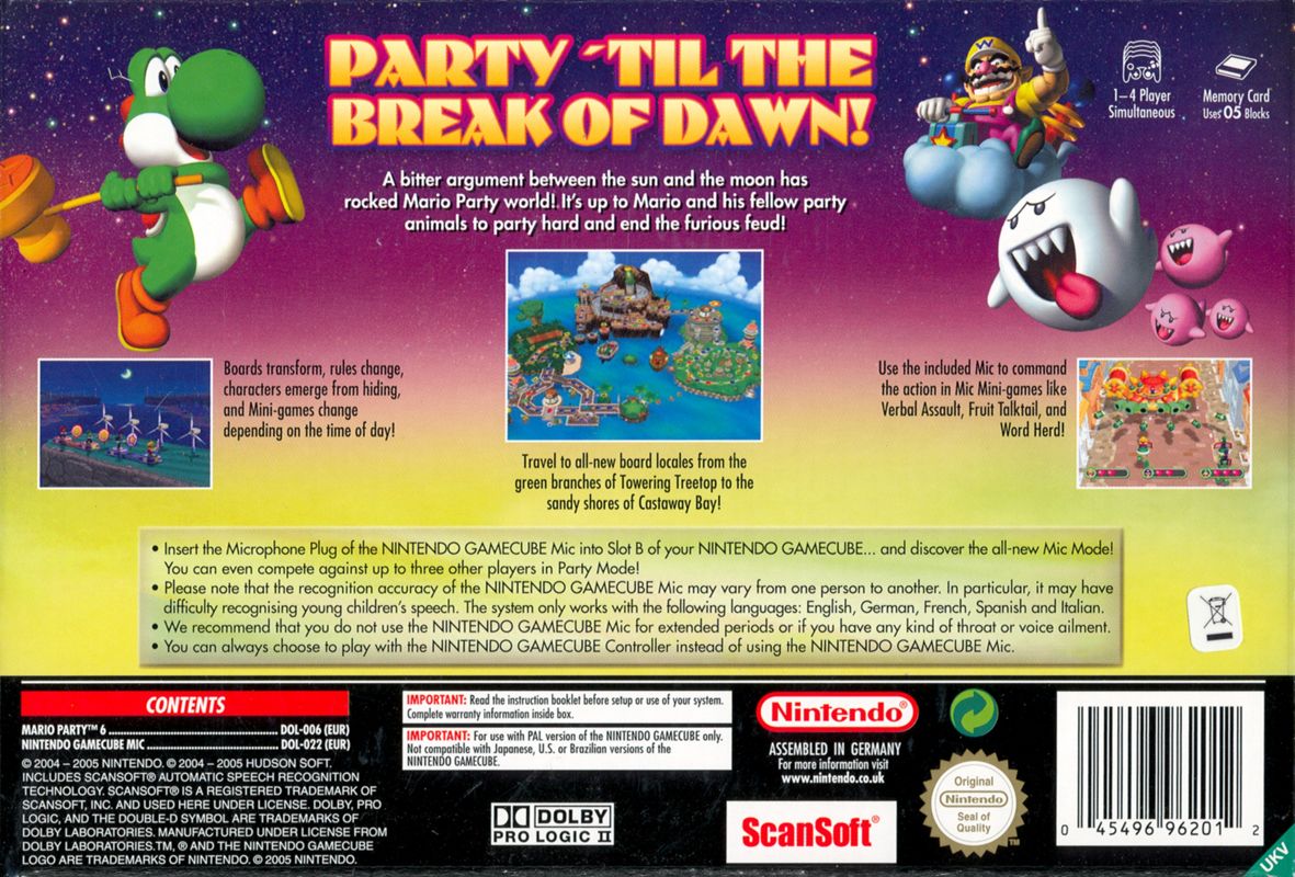 Mario Party 6 cover or packaging material - MobyGames