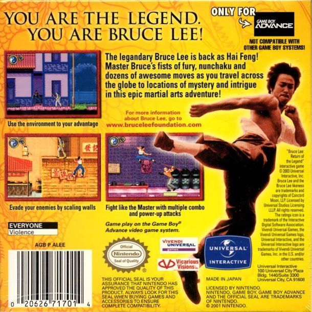 Back Cover for Bruce Lee: Return of the Legend (Game Boy Advance)