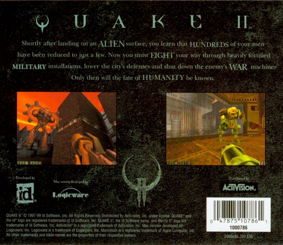 Other for Quake II (Macintosh): Jewel Case - Back