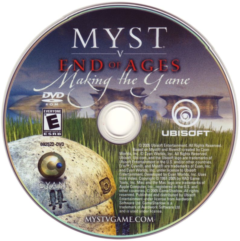 Extras for Myst V: End of Ages (Limited Edition) (Macintosh and Windows): Making the Game Disc