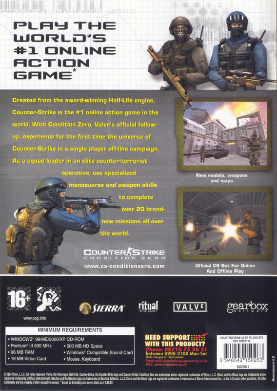 Counter-Strike: Condition Zero PC Back cover