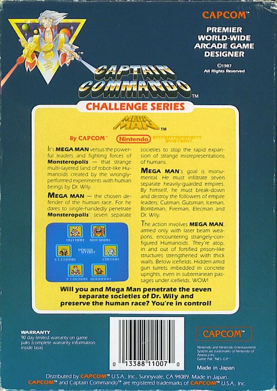 Back Cover for Mega Man (NES)