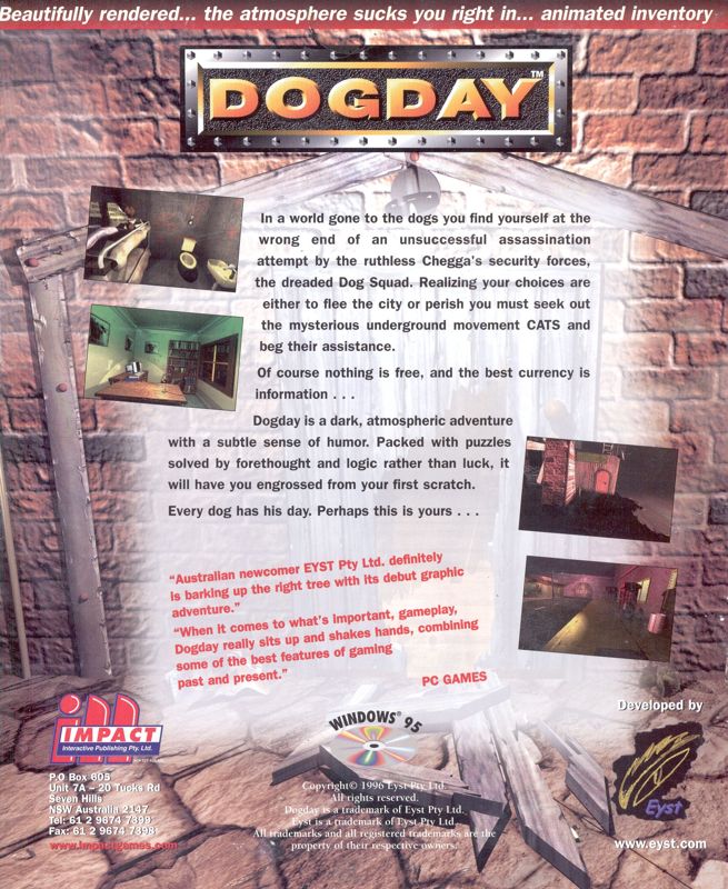 Back Cover for DogDay (Windows)