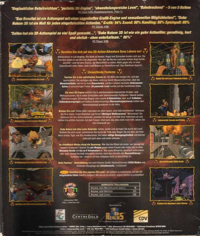Back Cover for Duke Nukem 3D (DOS)