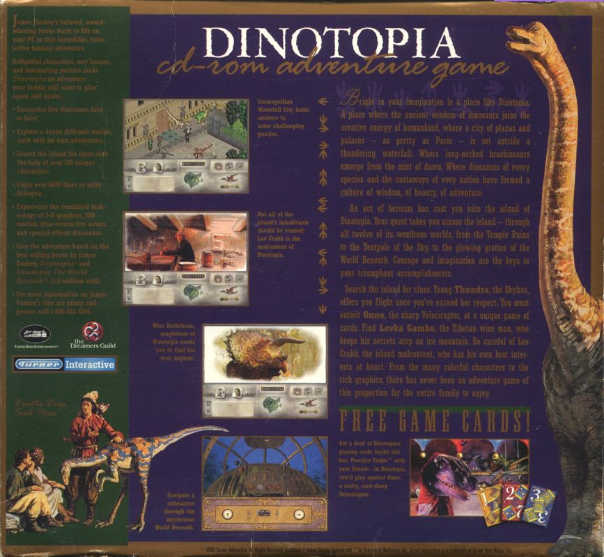 Back Cover for Dinotopia (DOS)