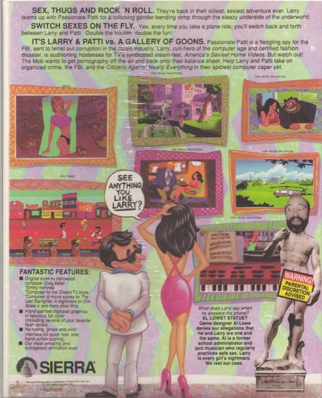 Back Cover for Leisure Suit Larry 5: Passionate Patti Does a Little Undercover Work (Macintosh)