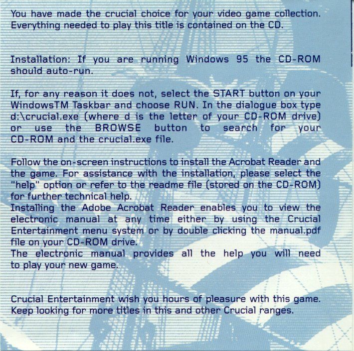 Inside Cover for Sid Meier's Colonization (DOS) (Crucial Entertainment release)