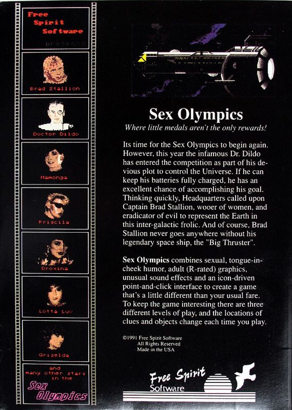 Back Cover for Sex Olympics (Amiga)