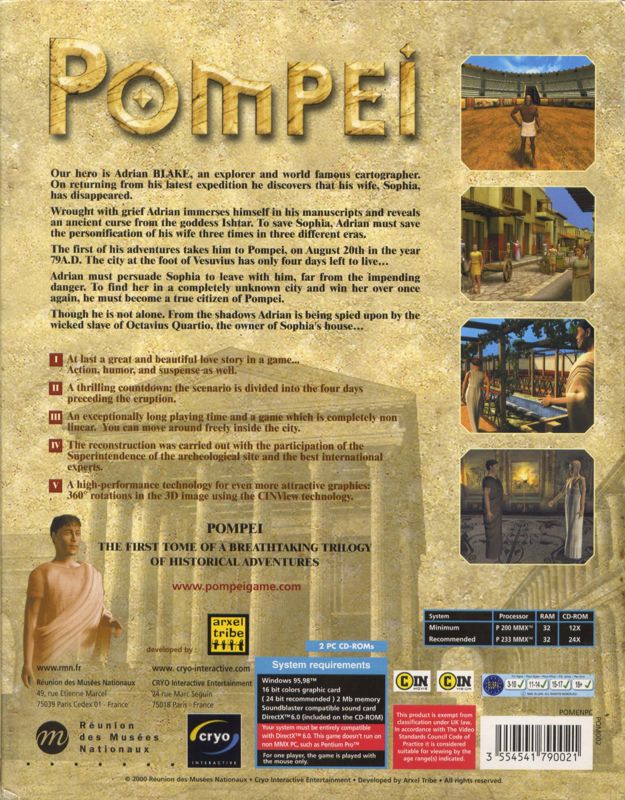 Back Cover for TimeScape: Journey to Pompeii (Windows)