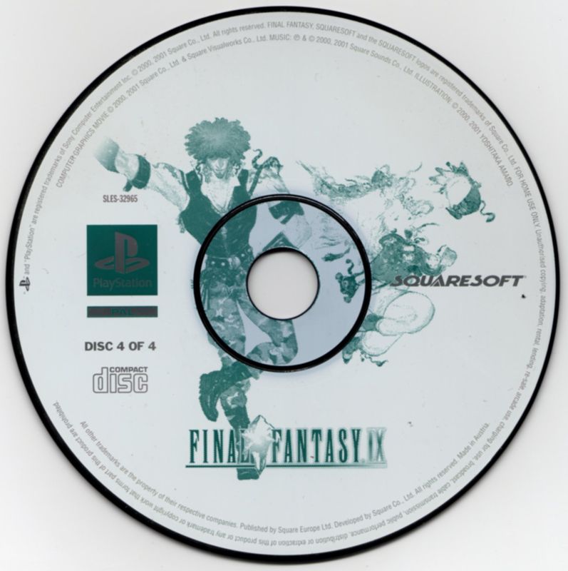 Media for Final Fantasy IX (PlayStation): Disc 4 of 4
