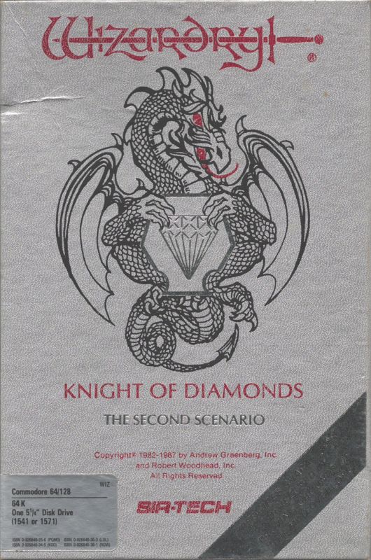 Front Cover for Wizardry: Knight of Diamonds - The Second Scenario (Commodore 128 and Commodore 64)