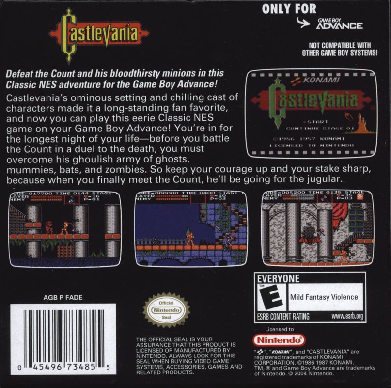 Castlevania cover or packaging material - MobyGames