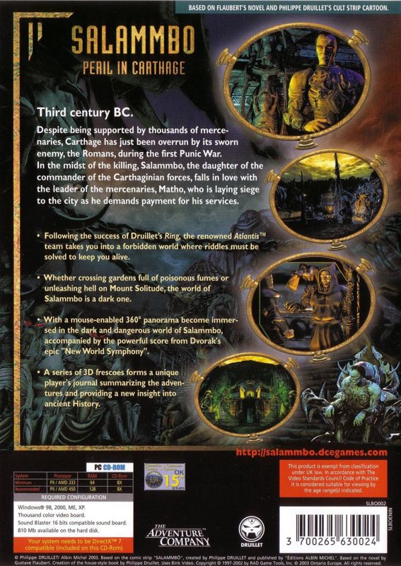 Other for Salammbo: Battle for Carthage (Windows): Keep Case - Back