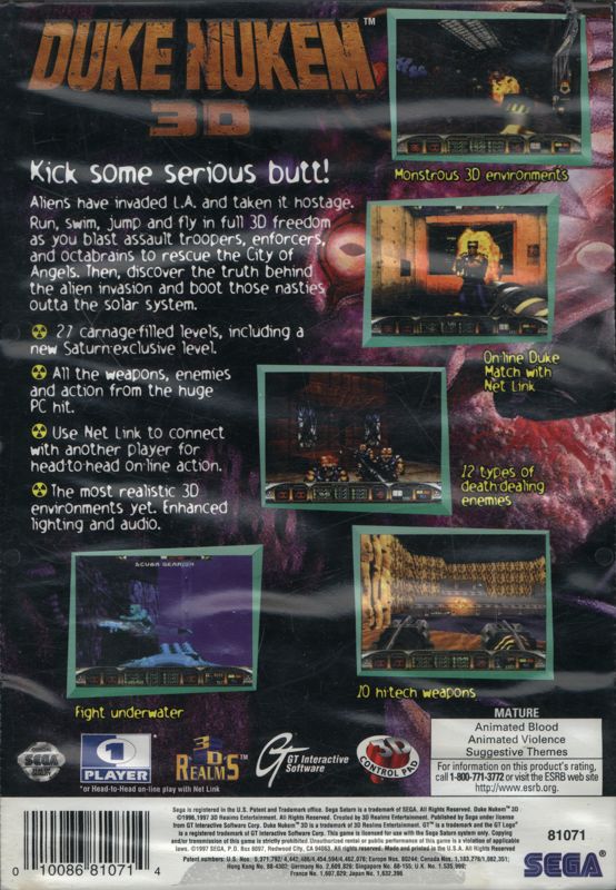 Back Cover for Duke Nukem 3D (SEGA Saturn)
