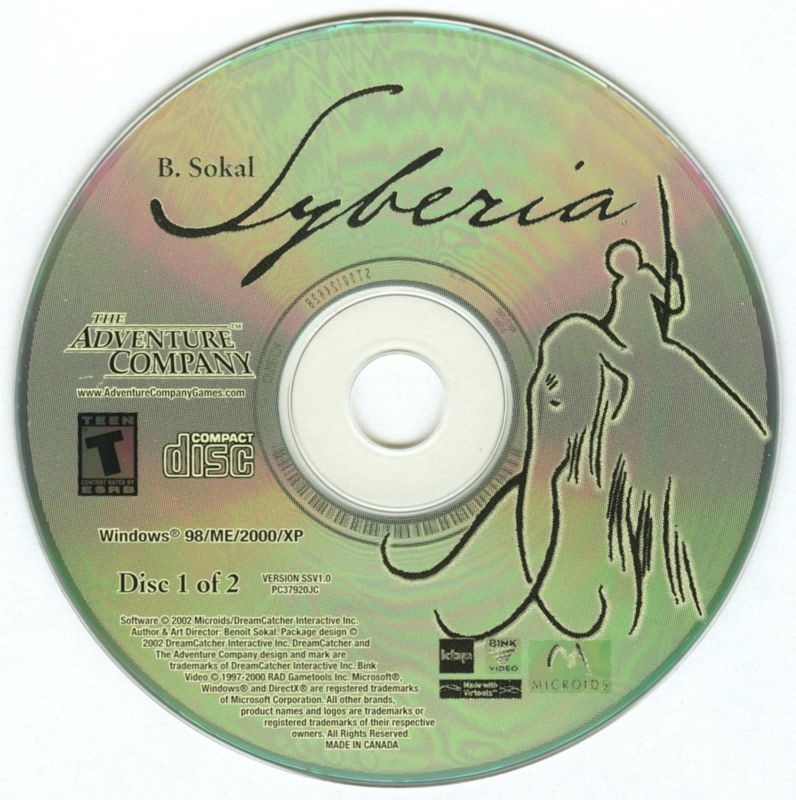 Media for Syberia: Adventure Game of the Year (Windows): Disc 1/2
