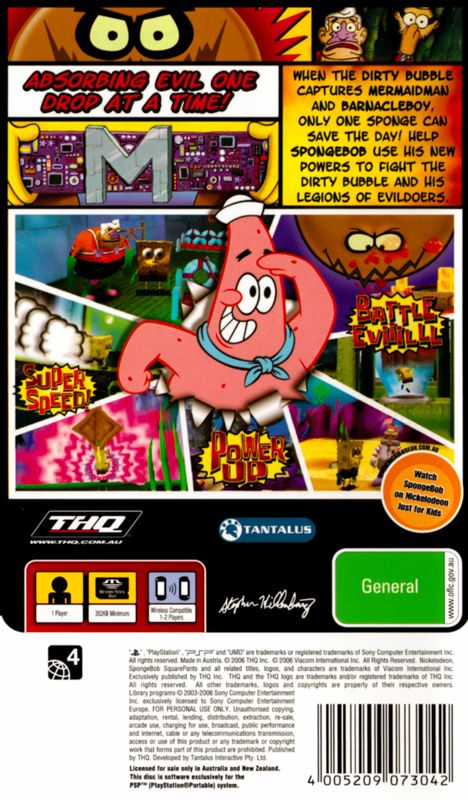 Jogo PSP Nickelodeon Spongebob's The Yellow Avenger - THQ