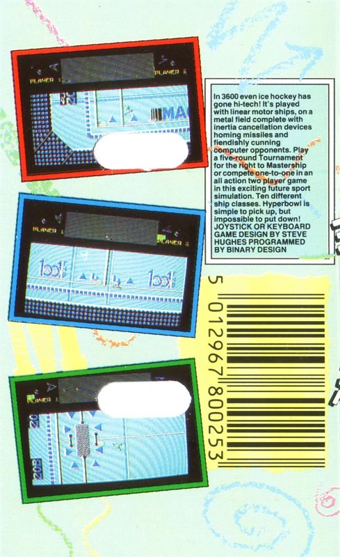 Back Cover for Hyperbowl (Commodore 64)