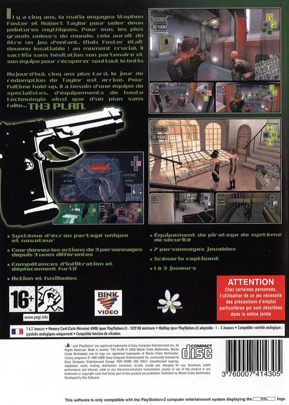 Back Cover for Th3 Plan (PlayStation 2)