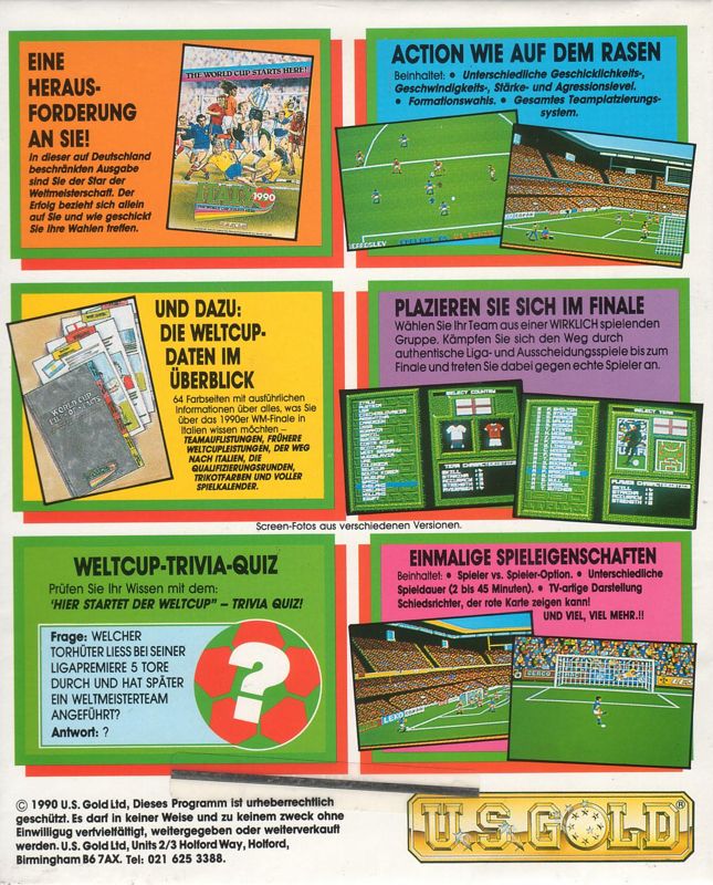 Back Cover for World Class Soccer (Atari ST)