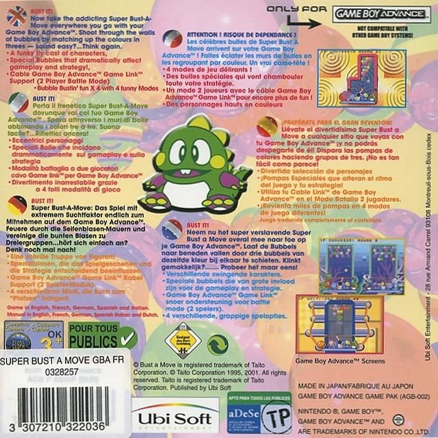 Back Cover for Super Bust-A-Move (Game Boy Advance)