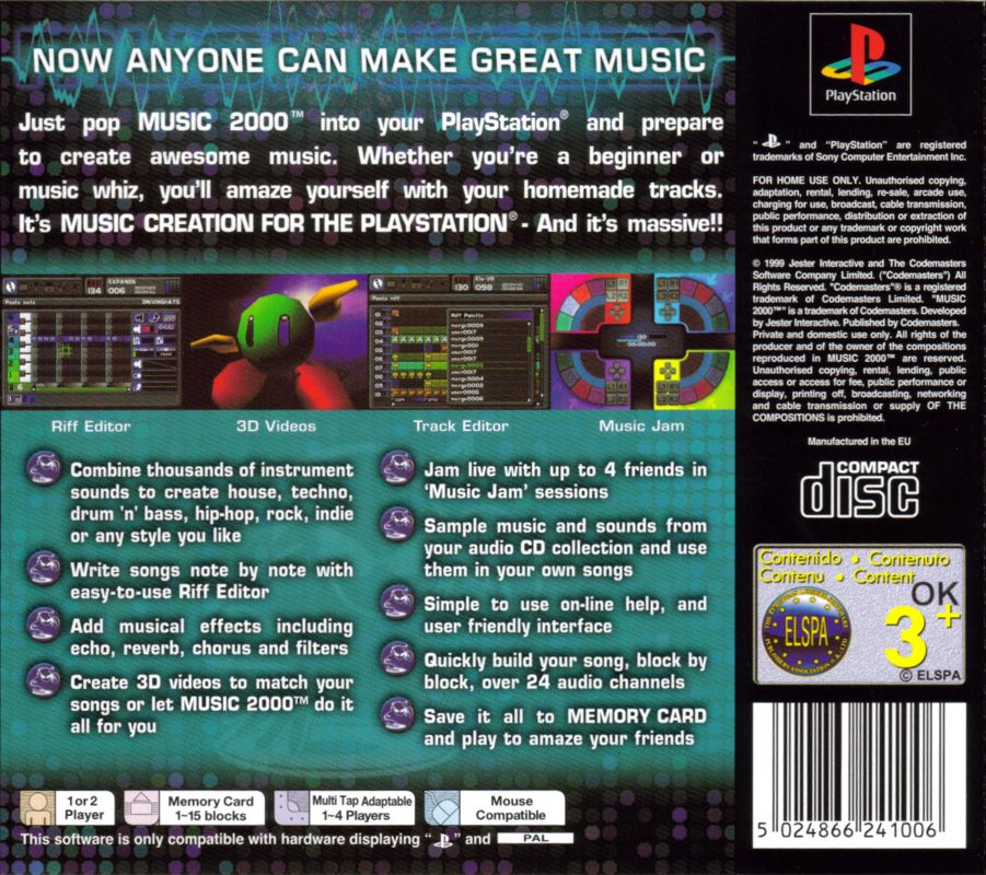 Back Cover for MTV: Music Generator (PlayStation)