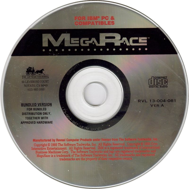 Media for MegaRace (DOS): CD bundled with Reveal Corp. media upgrade hardware