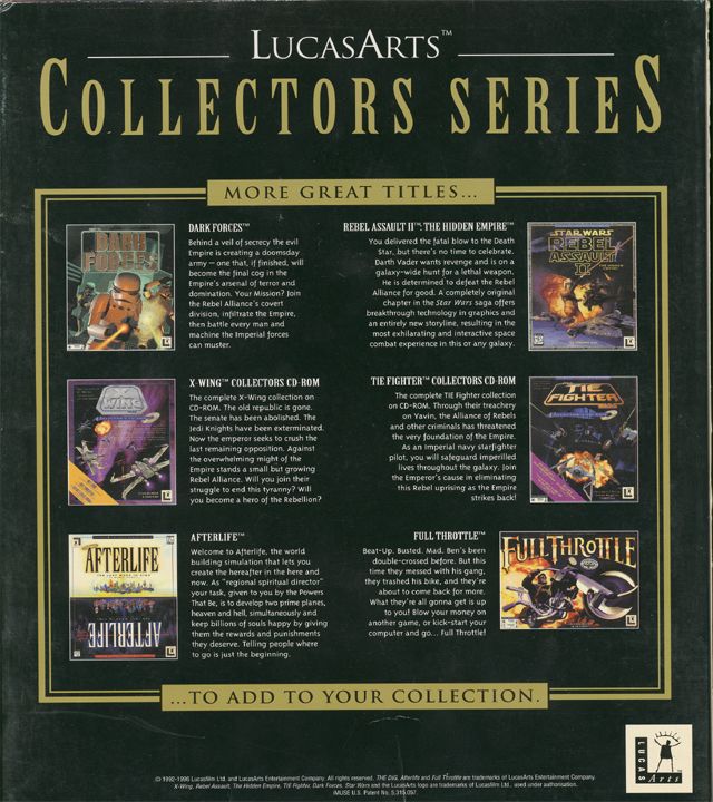 Back Cover for The Dig (DOS) (Collectors Series release)