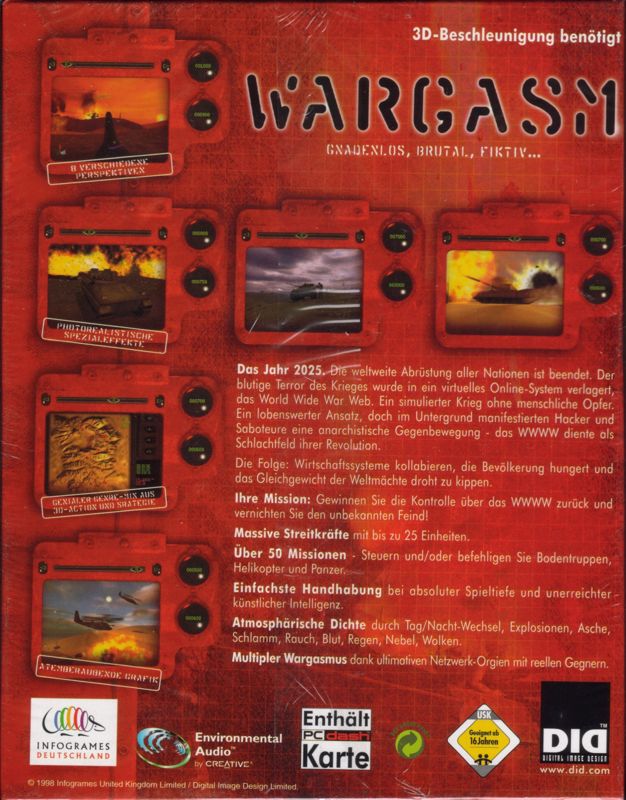 Back Cover for Wargasm (Windows)