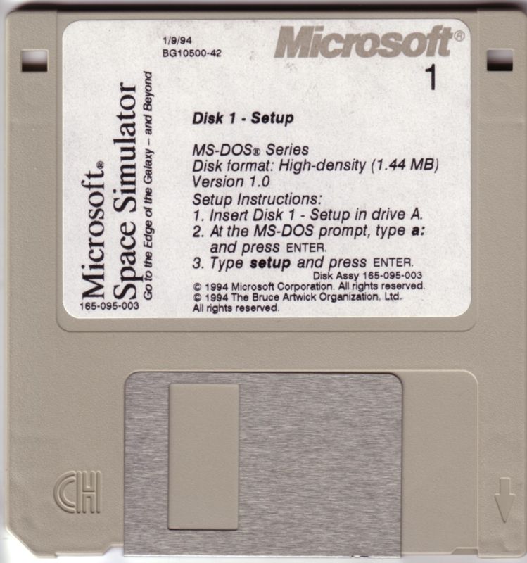 Media for Microsoft Space Simulator (DOS): Disk 1 / 3