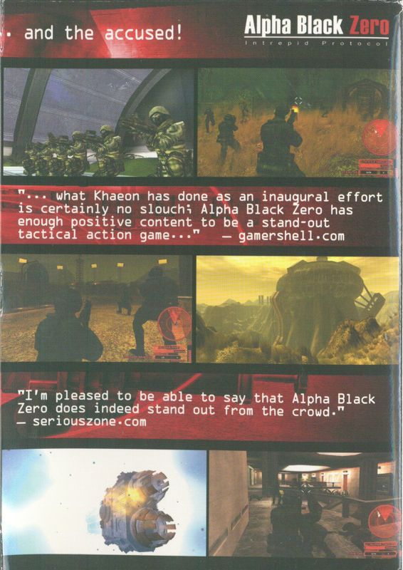 Inside Cover for Alpha Black Zero: Intrepid Protocol (Windows): (Right side)