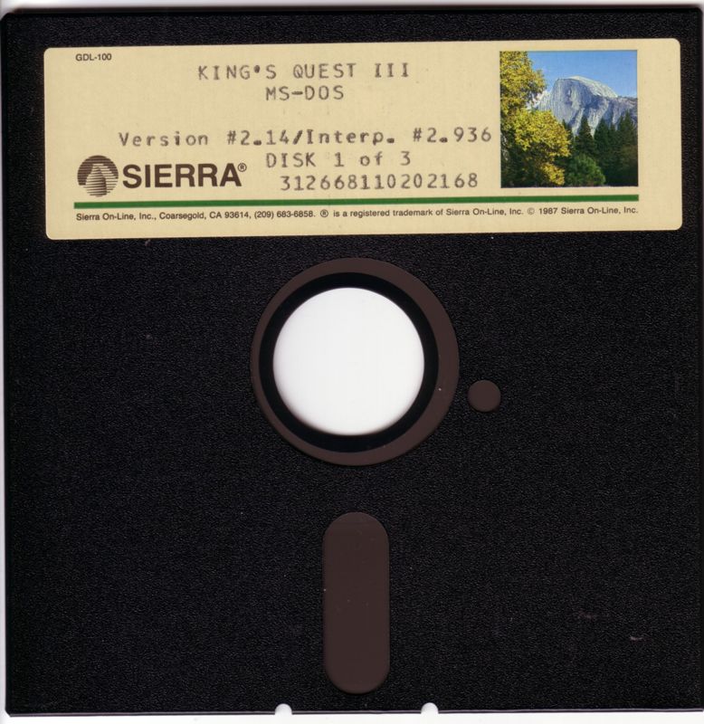 Media for King's Quest III: To Heir is Human (DOS) (1987 Release): Disk 1/3