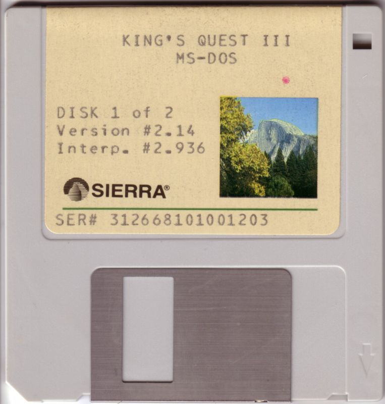 Media for King's Quest III: To Heir is Human (DOS) (1987 Release): Disk 1/2