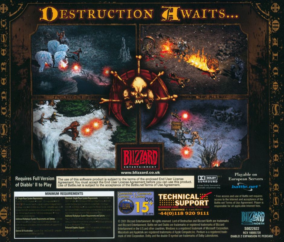Other for Diablo II: Lord of Destruction (Macintosh and Windows): Jewel Case - Back
