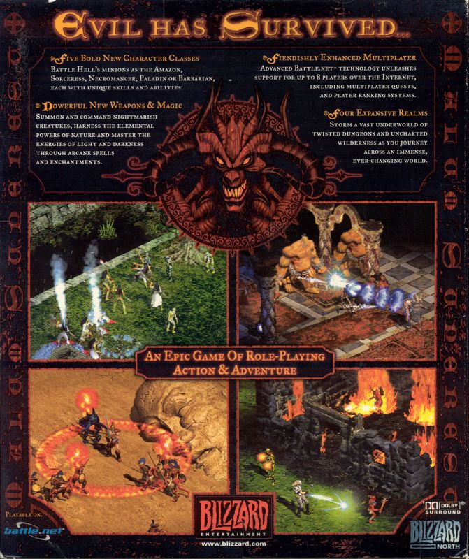 Back Cover for Diablo II (Macintosh and Windows)