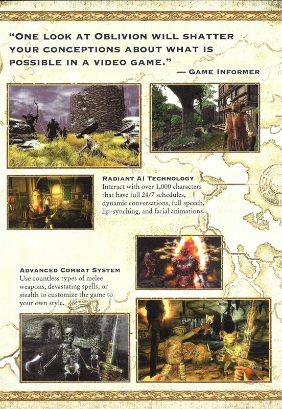 Inside Cover for The Elder Scrolls IV: Oblivion (Windows): Left