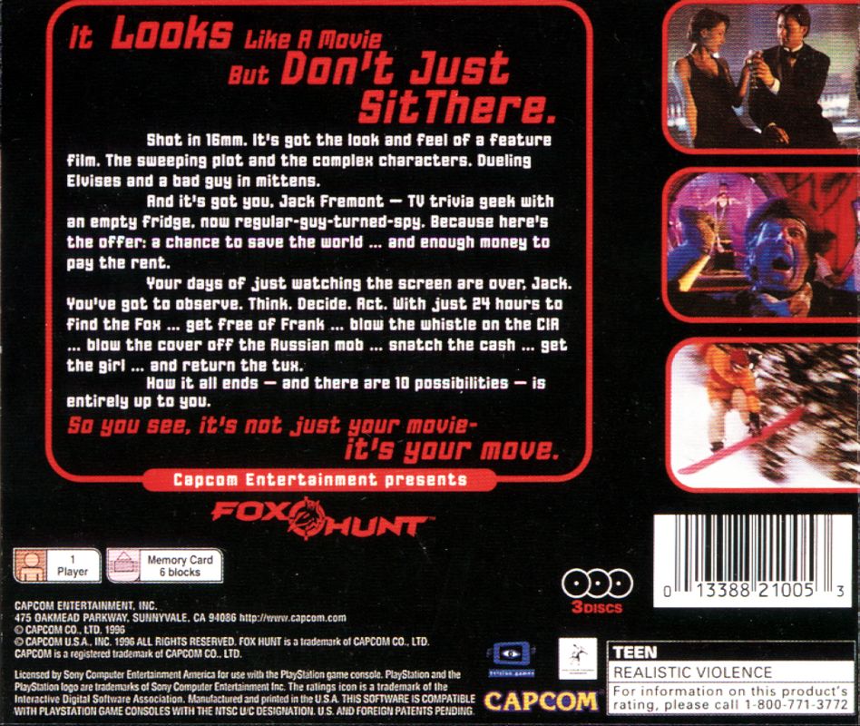 Back Cover for Fox Hunt (PlayStation)