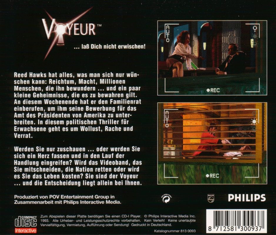 Back Cover for Voyeur (CD-i)